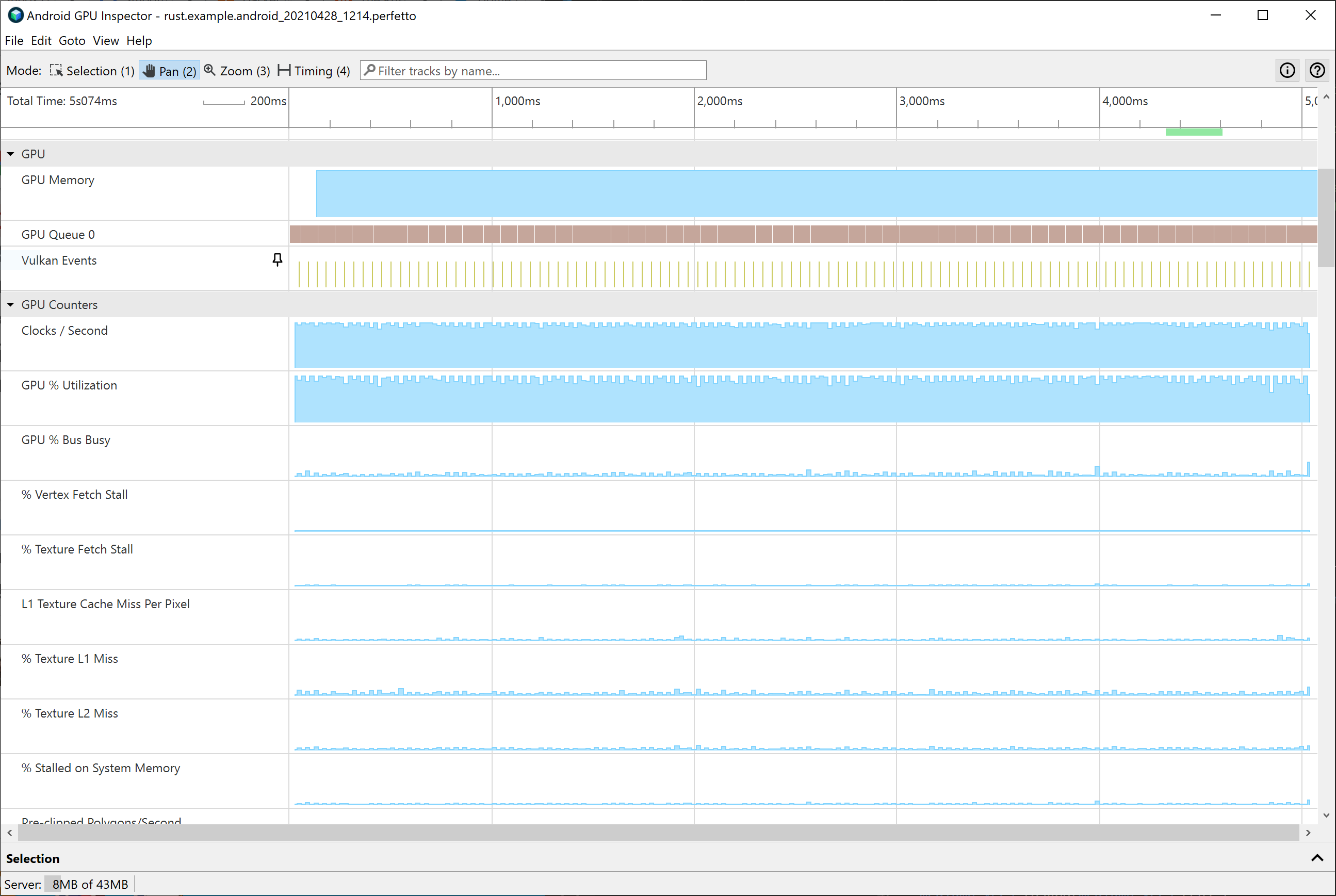 Screenshot of Android GPU inspector